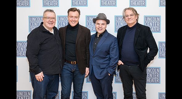 Tom Watson, Toby Stephens, J.T. Rogers and Bartlett Sher. Photo by Tricia Baron.