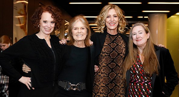 Rebecca Taichman, Gloria Steinem, Christine Lahti and Sarah Ruhl at the opening night of BECKY NURSE OF SALEM. Photo by Chasi Annexy.